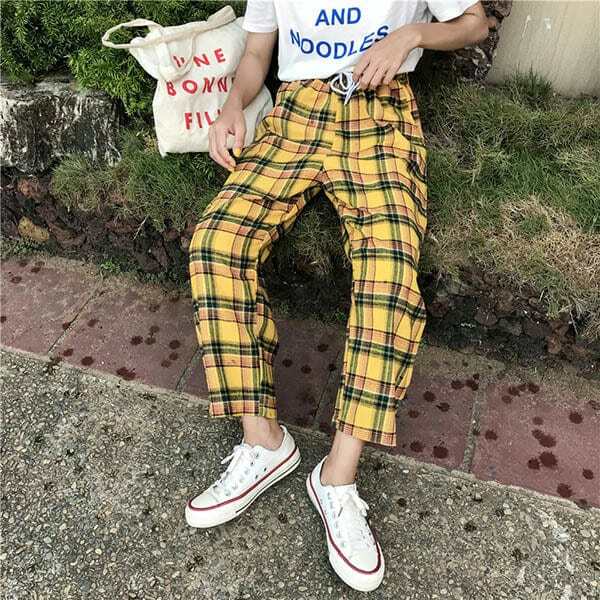 Trendy Y2K Fashion Casual Plaid Pants - 2000s Style Must-Have