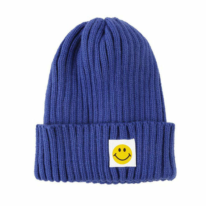 Trendy Y2K Fashion Fake Smile Beanie Hat for Ultimate 2000s Style