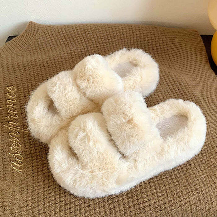 Trendy Y2K Fashion Fluffy Platform Slippers for Ultimate Comfort