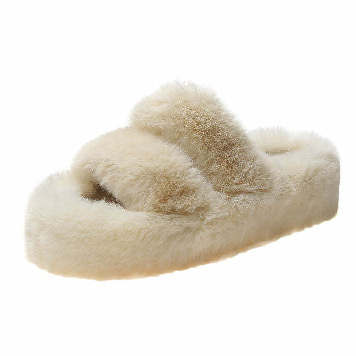 Trendy Y2K Fashion Fluffy Platform Slippers for Ultimate Comfort