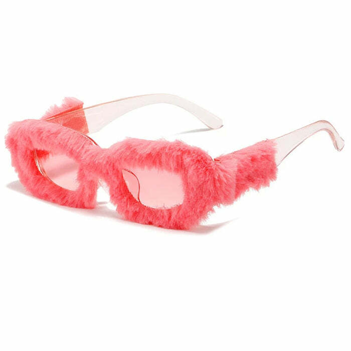 Trendy Y2K Fashion Fuzzy Sunglasses for a Retro 2000s Aesthetic