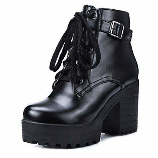 Trendy Y2K Fashion Heeled Ankle Boots for Stylish 2000s Aesthetic