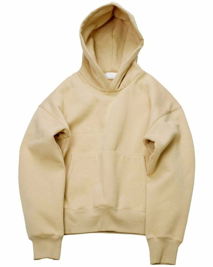 Trendy Y2K Fashion Nude Hoodie - 2000s Style Essential for Your Wardrobe