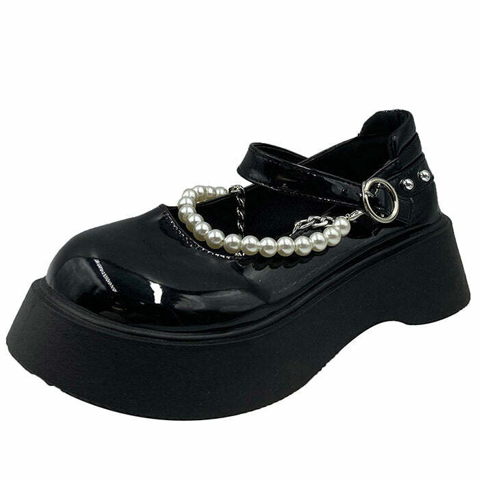 Trendy Y2K Fashion Pearl Chunky Sandals for Stylish 2000s Aesthetic