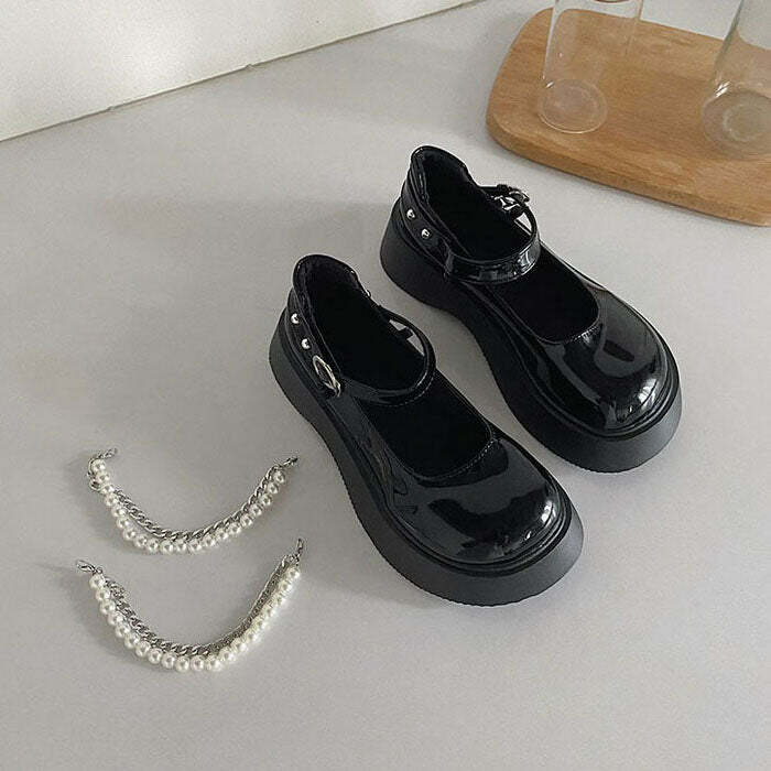 Trendy Y2K Fashion Pearl Chunky Sandals for Stylish 2000s Aesthetic