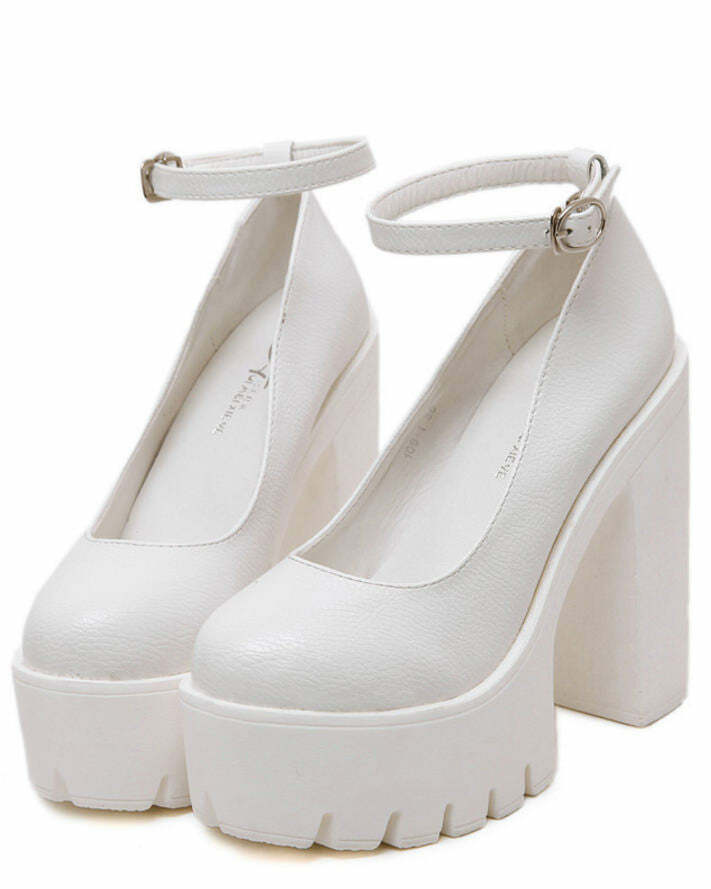 Trendy Y2K Fashion Platform Heeled Sandals for Stylish 2000s Aesthetic