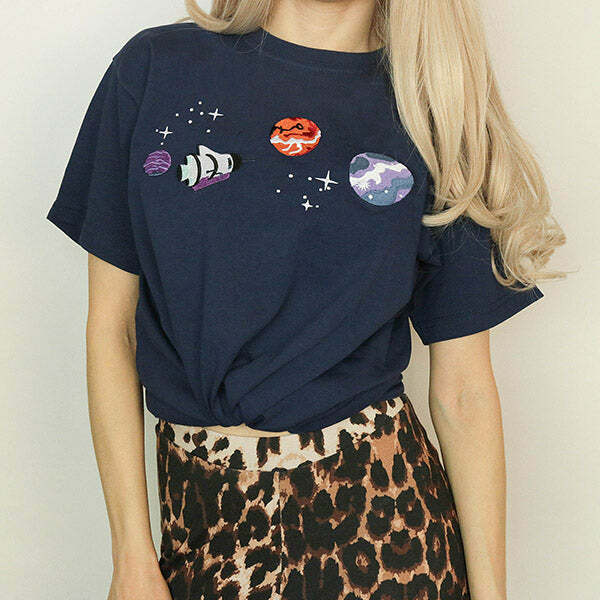 Trendy Y2K Fashion Satellite T-Shirt - Iconic 2000s Style Top