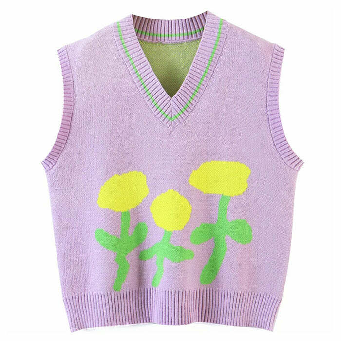 Trendy Y2K Knit Vest: Embrace 2000s Fashion with Stylish Aesthetic