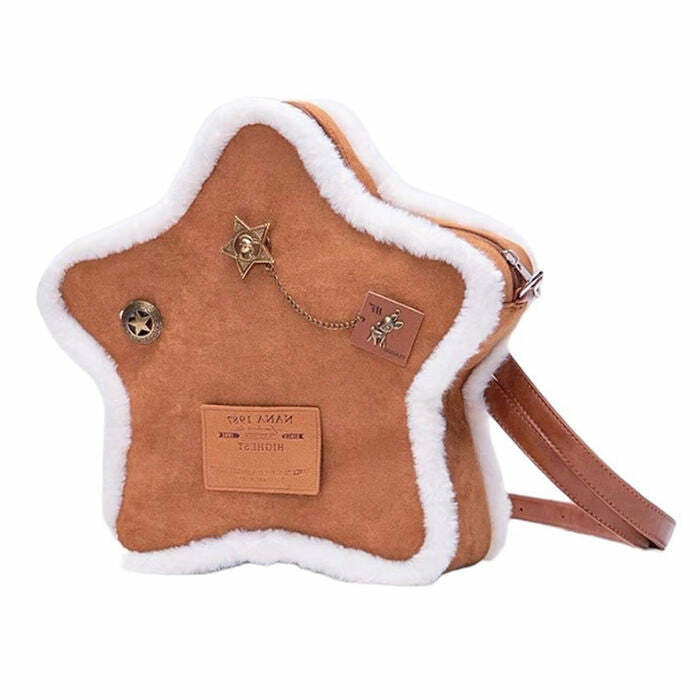 Vanilla Girl Sheepskin Star Backpack - Y2K Fashion Essential