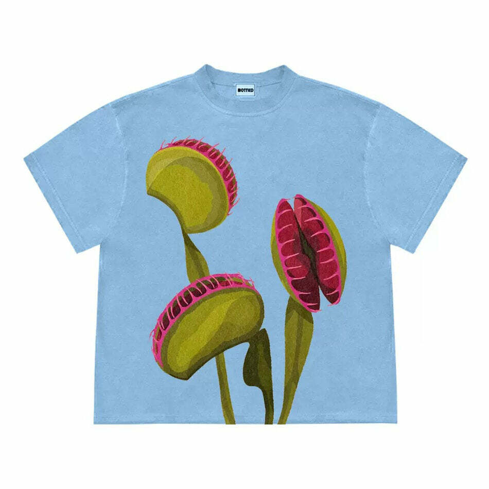 Venus Flytrap Graphic Tee - Y2K Fashion Inspired 2000s Style Top