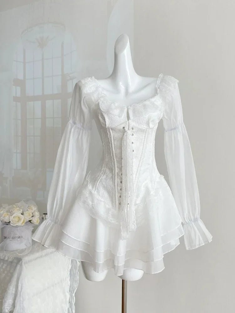 Victorian Romance Lace Corset Dress - Y2K Fashion Inspired Aesthetic