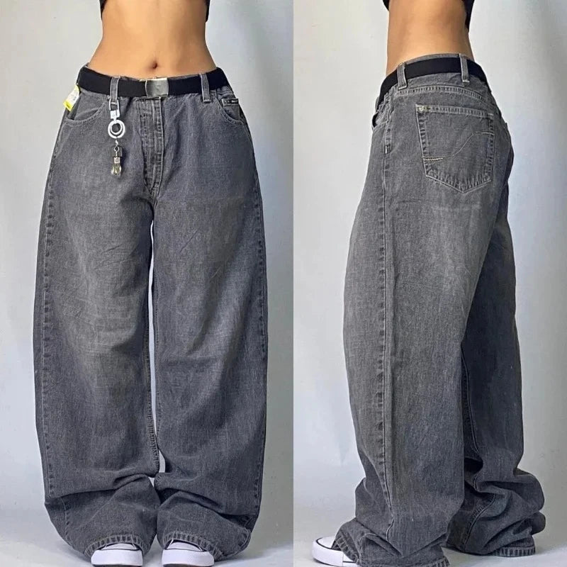 Vintage Washed Baggy Jeans - Y2K Fashion Essential for Effortless Style