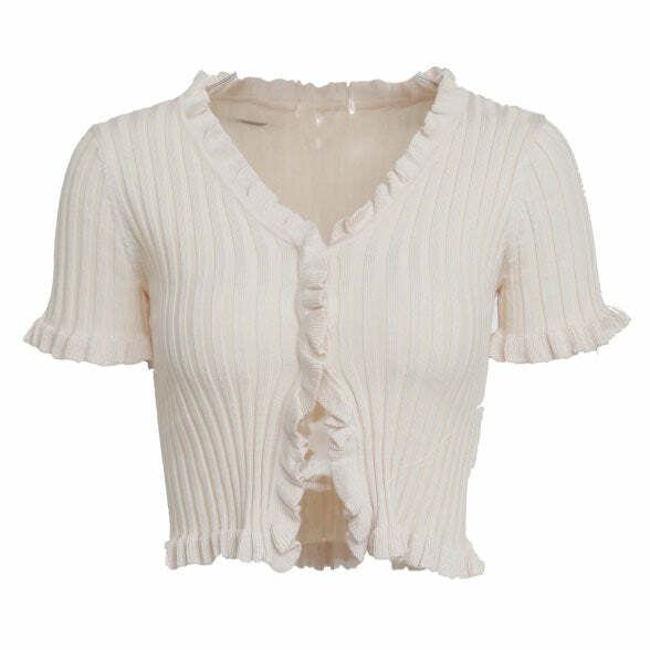 Vivian Ribbed Top - Trendy Y2K Fashion Essential for Stylish Outfits