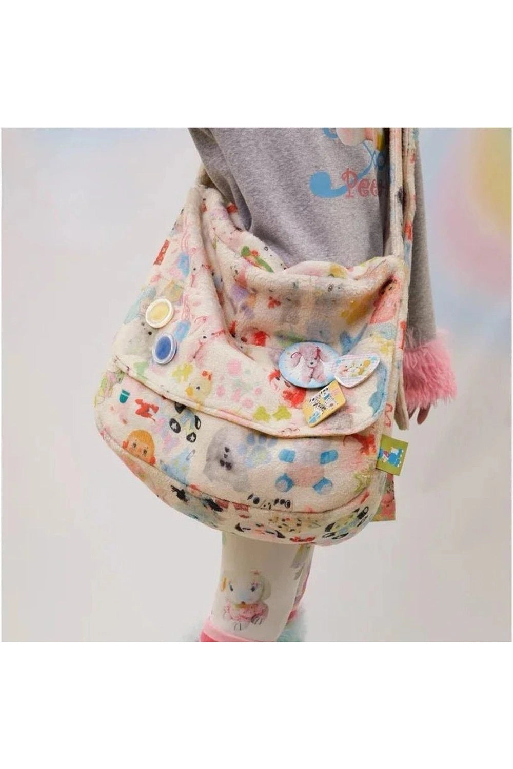 Whimsical Wonderland Y2K Plush Bag - Trendy 2000s Fashion Accessory