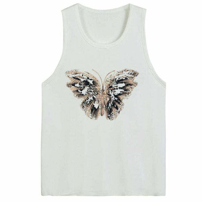 Y2K Aesthetic Butterfly Print Tee - Trendy 2000s Style Top