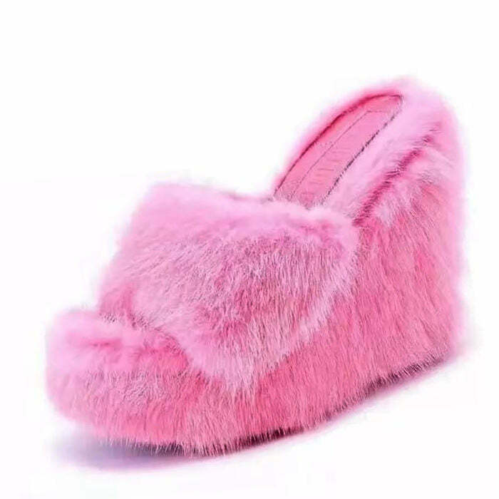 Y2K Aesthetic Fur Sandals: Trendy 2000s Fashion Footwear for Stylish Looks