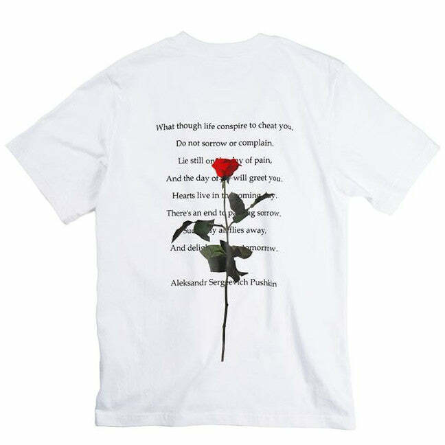 Y2K Aesthetic Goth Rose T-Shirt - Trendy 2000s Style Graphic Tee