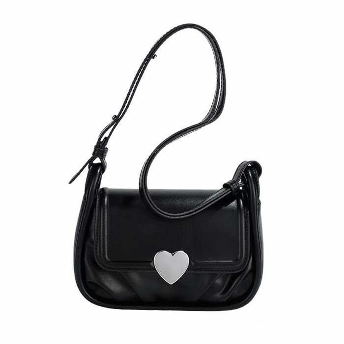 Y2K Aesthetic Heart Bag: Trendy 2000s Fashion Accessory for Stylish Looks