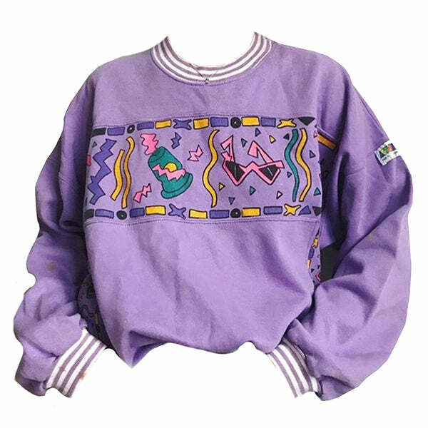 Y2K Aesthetic Lavender Sweatshirt - Retro 2000s Fashion Top