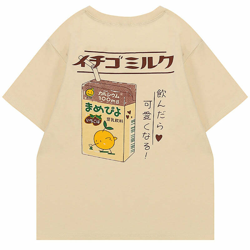 Y2K Aesthetic Milk T-Shirt: Trendy 2000s Style for Unique Outfits