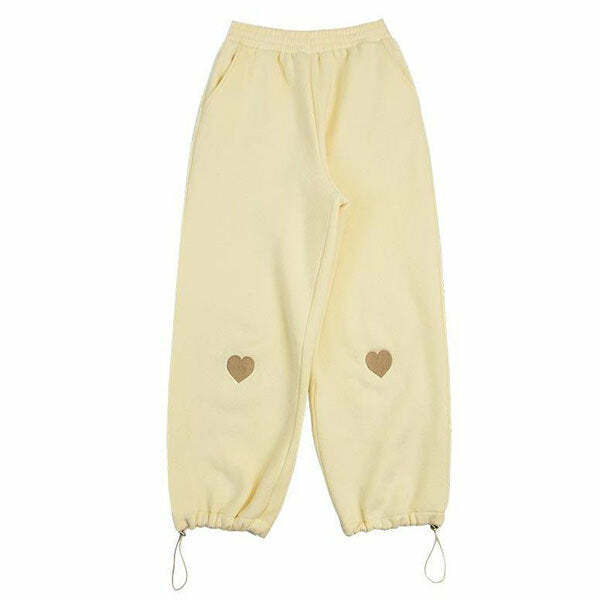 Y2K Aesthetic Soft Girl Heart Joggers - Trendy 2000s Style Pants