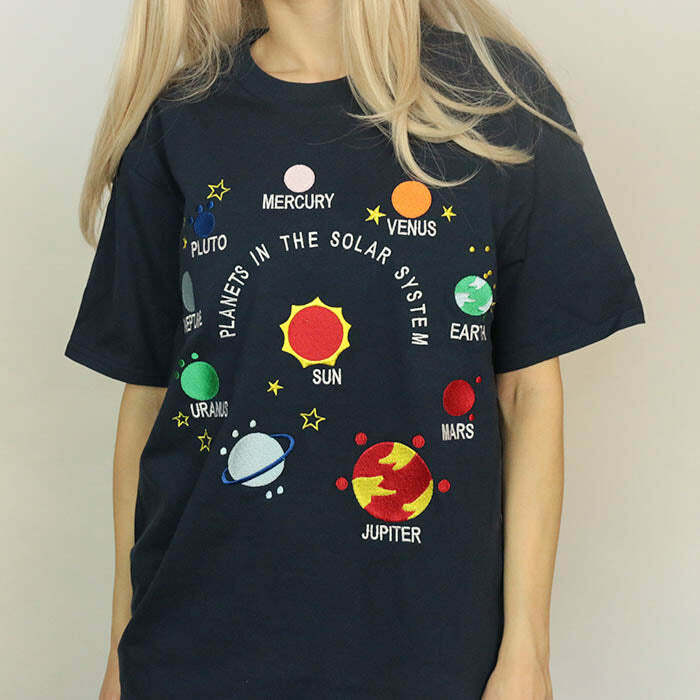 Y2K Aesthetic Solar System T-Shirt - Retro 2000s Fashion Top