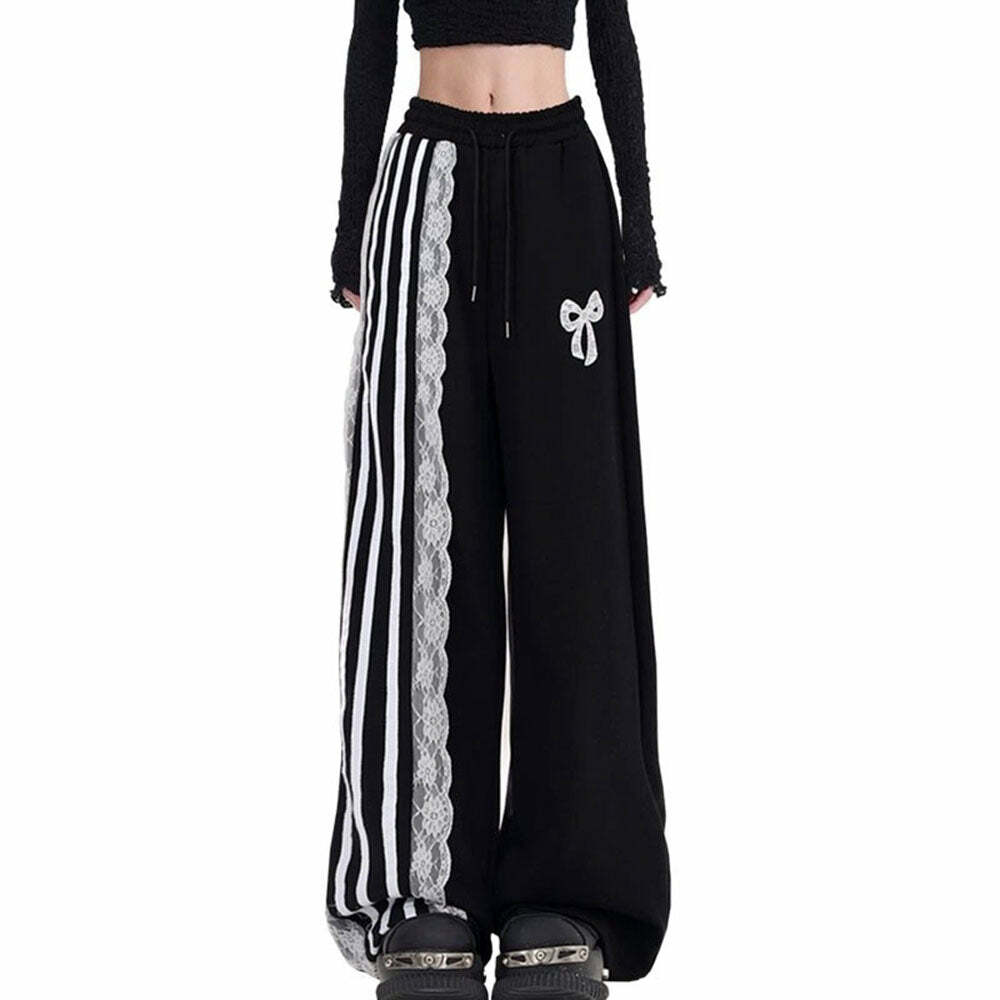 Y2K Aesthetic Striped Pants - Trendy 2000s Fashion for Unique Outfits