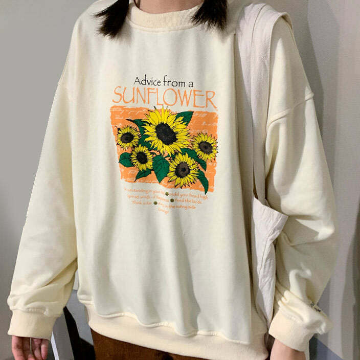 Y2K Aesthetic Sunflower Sweatshirt - Trendy 2000s Style Top