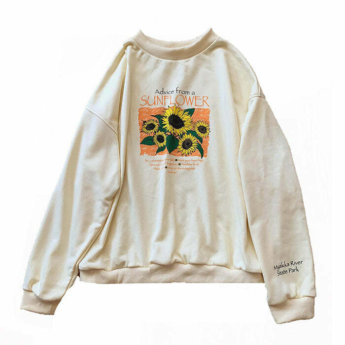 Y2K Aesthetic Sunflower Sweatshirt - Trendy 2000s Style Top