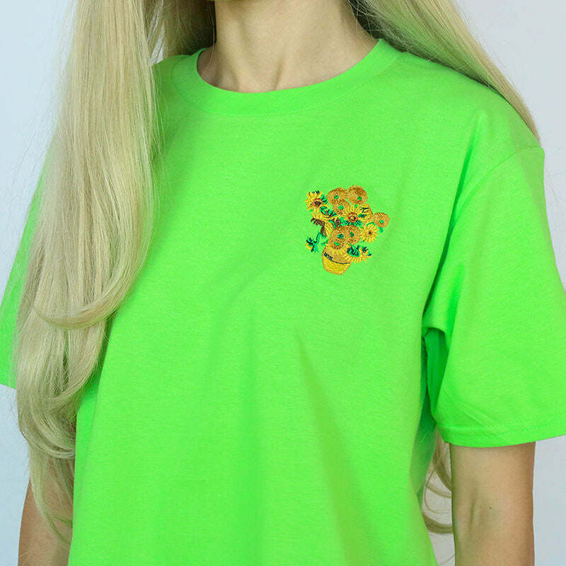 Y2K Aesthetic Van Gogh Sunflowers Tee - Trendy 2000s Style Top