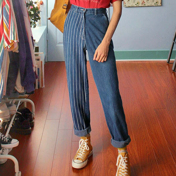 Y2K Aesthetic Wide Leg Jeans: Embrace 2000s Fashion Trends Today!