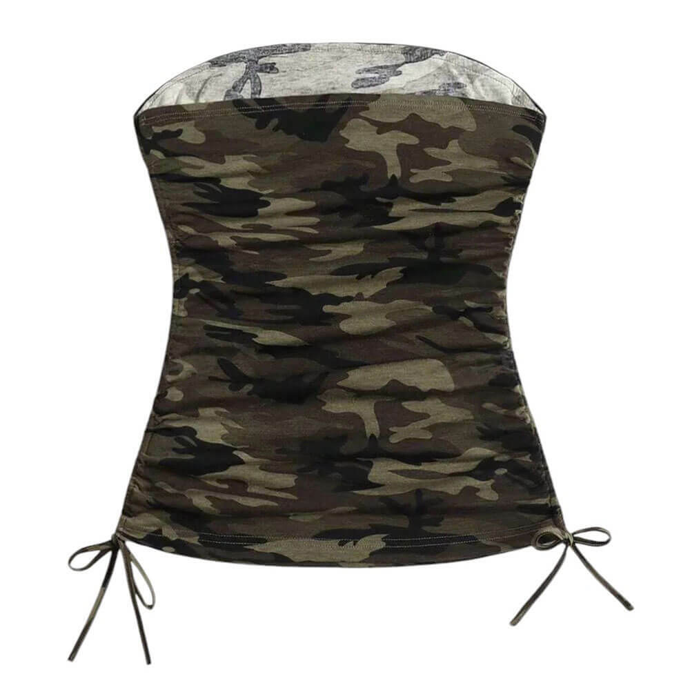 Y2K Camouflage Tube Top - Trendy 2000s Style for a Bold Look