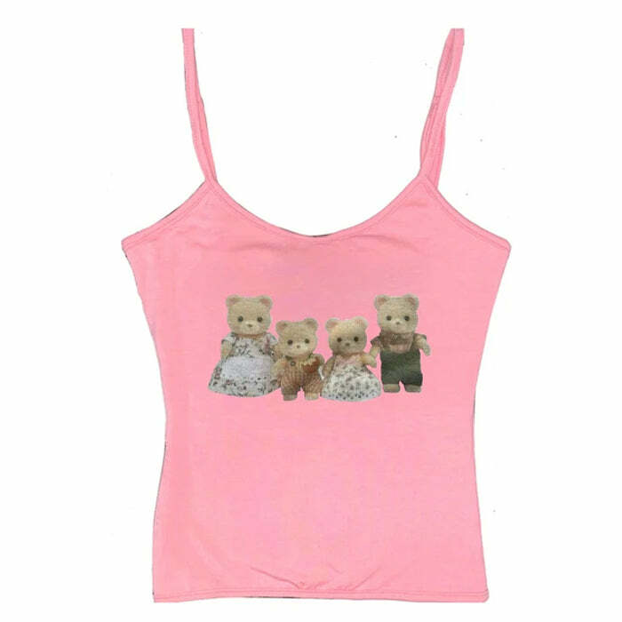 Y2K Cute Bears Tank Top - Trendy 2000s Aesthetic for Stylish Outfits