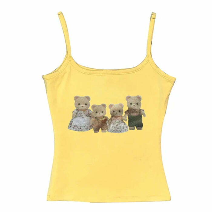 Y2K Cute Bears Tank Top - Trendy 2000s Aesthetic for Stylish Outfits