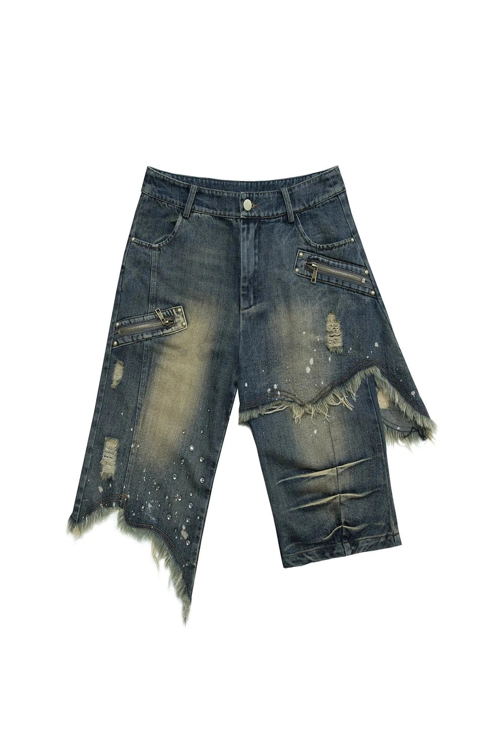 Y2K Distressed Grunge Bermuda Shorts - Trendy 2000s Style for Women