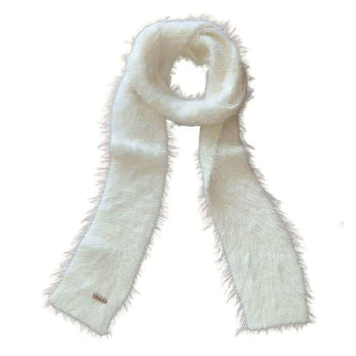 Y2K Fashion 2000's Popstar Fuzzy Scarf - Trendy Y2K Aesthetic Accessory