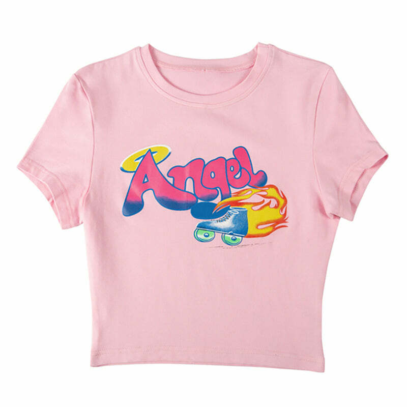 Y2K Fashion 90s Kids Mini Tee - Retro 2000s Style Top for Trendy Looks