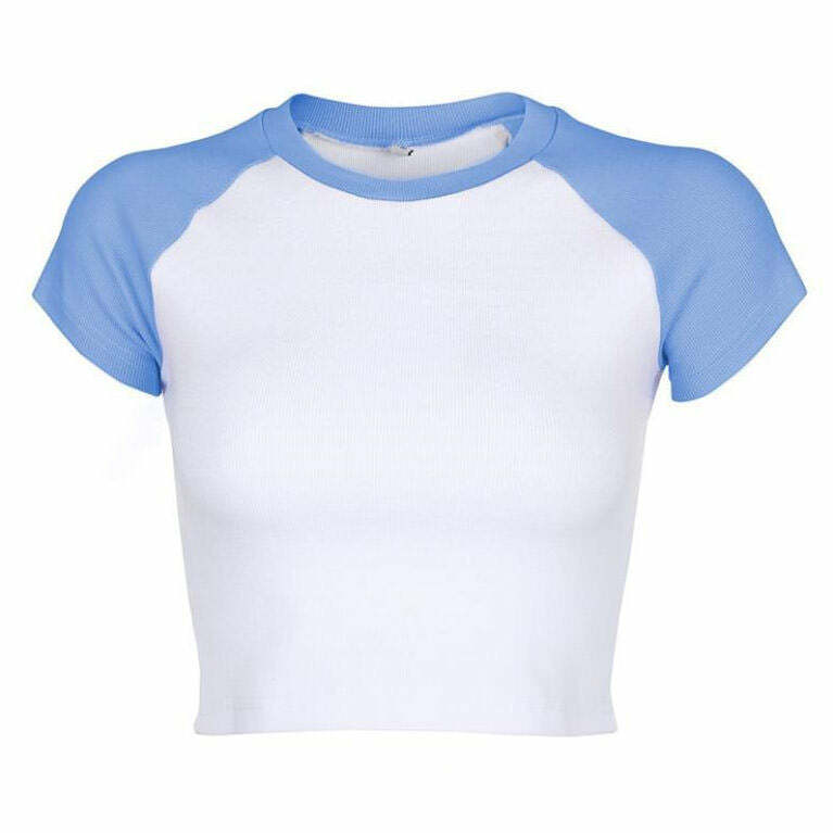 Y2K Fashion 90's Kids Raglan Tee - Retro 2000s Style Top for Trendsetters