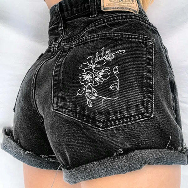 Y2K Fashion Aesthetic Embroidery Shorts for Trendy Summer Outfits