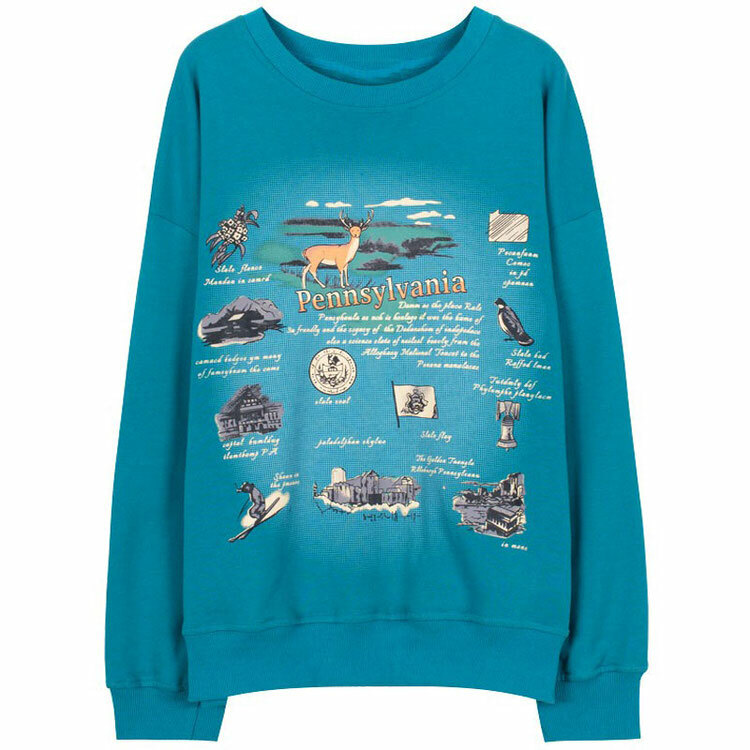 Y2K Fashion American Girl Pennsylvania Sweatshirt - 2000s Style Essential