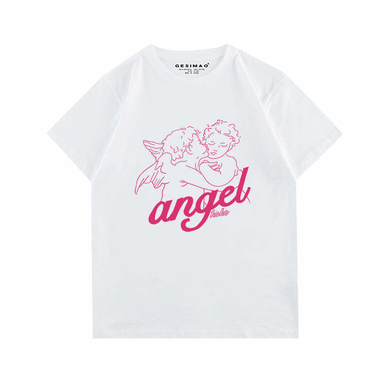 Y2K Fashion Angel T-Shirt: Trendy 2000s Style for Effortless Aesthetic