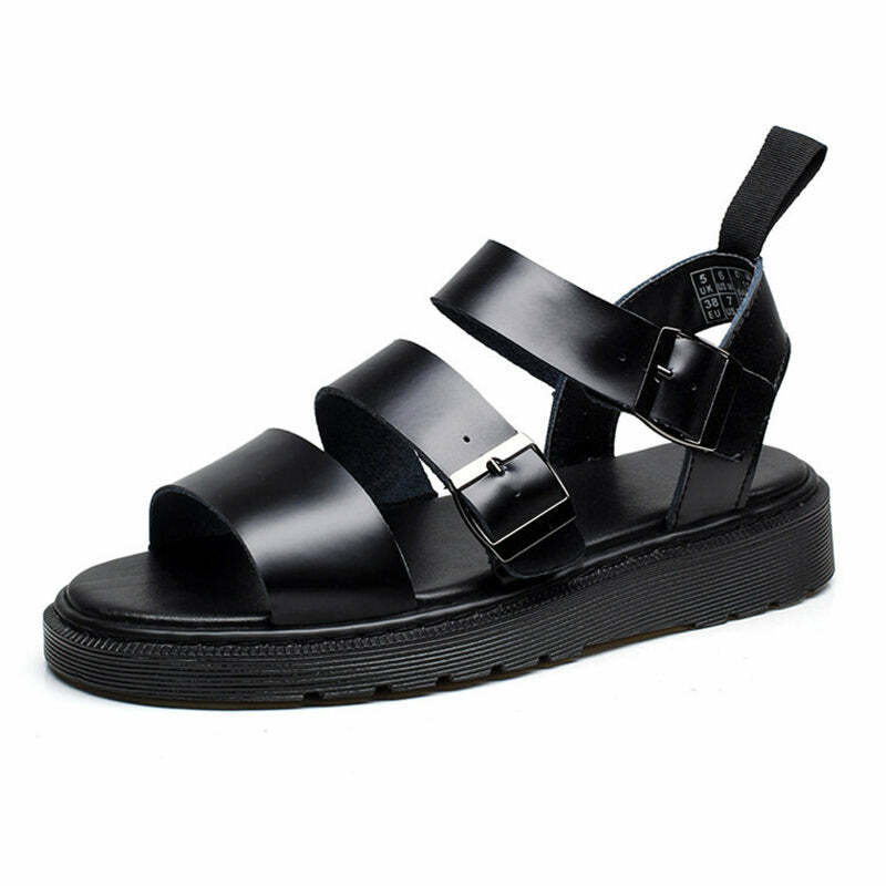 Y2K Fashion Asphalt Flat Sandals: Trendy 2000s Style Footwear