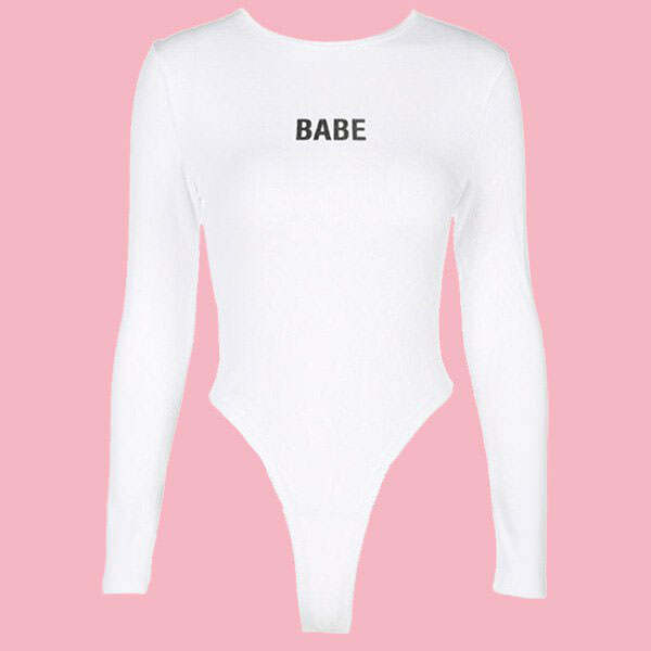 Y2K Fashion Babe Bodysuit - Trendy 2000s Style for Effortless Chic