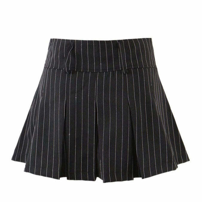 Y2K Fashion Baby Lies Striped Pleated Skirt - Trendy 2000s Style