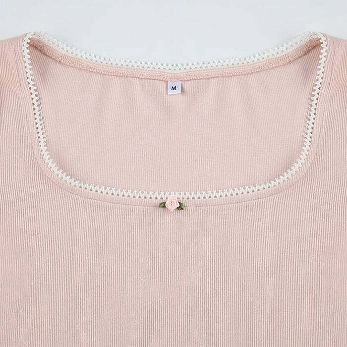 Y2K Fashion Baby Rose Pink Top - Trendy 2000s Style Essential