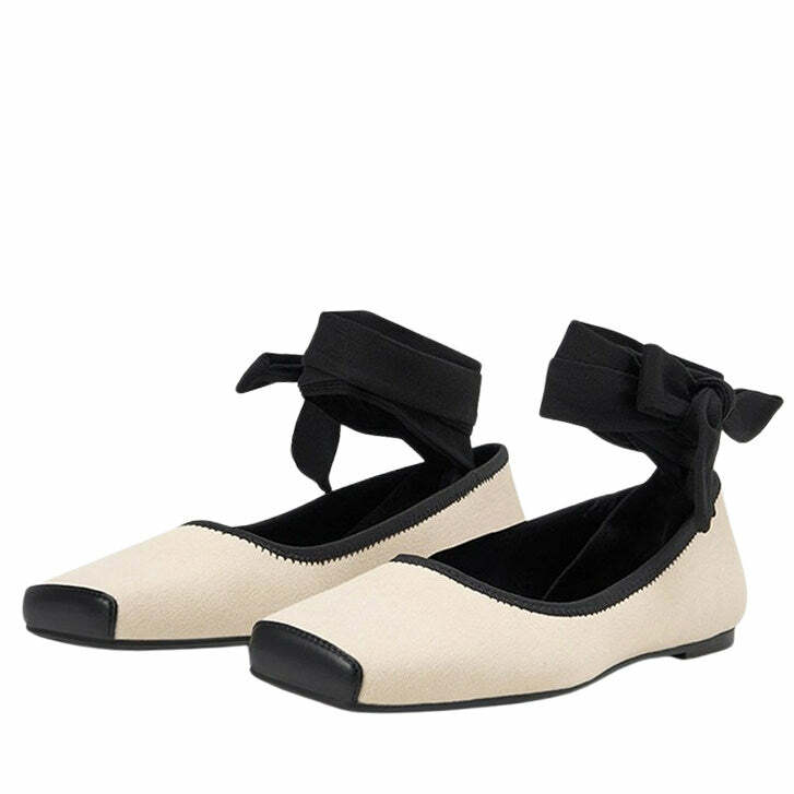 Y2K Fashion Ballet Class Cross-Strap Flats - Trendy 2000s Style Shoes