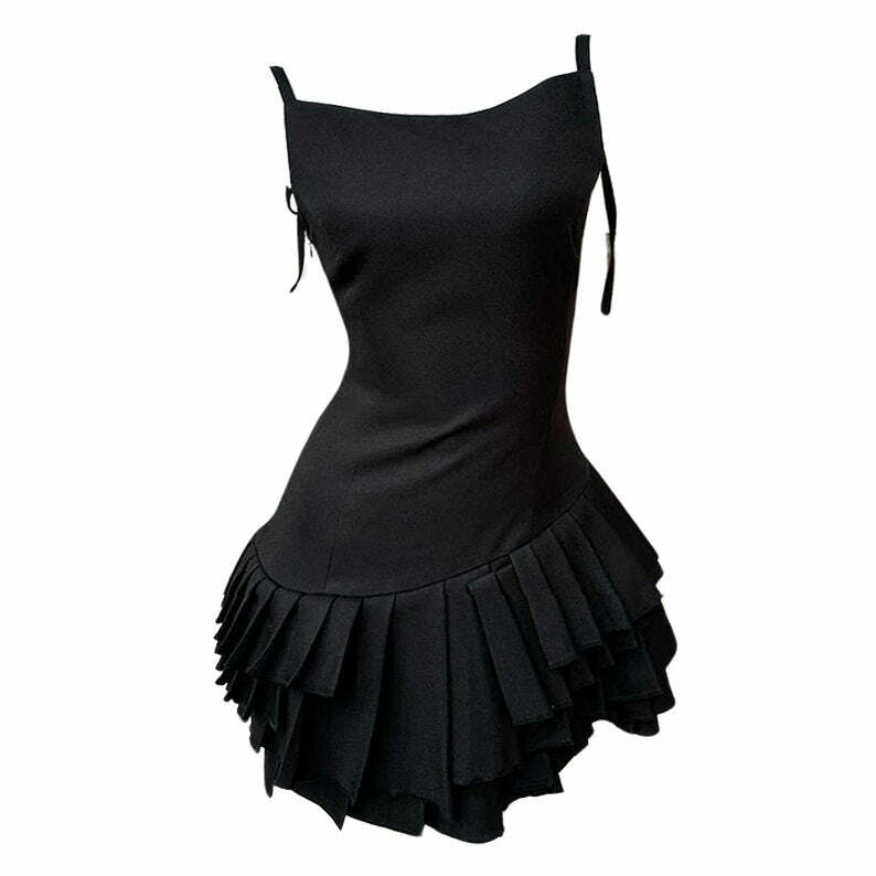 Y2K Fashion Balletcore Aesthetic Pleated Dress for Trendy Looks