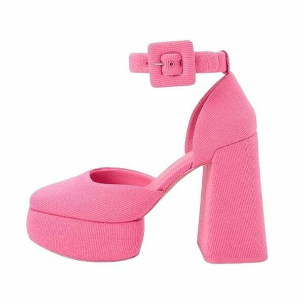 Y2K Fashion Barbiecore Platform Heels - Trendy 2000s Style Footwear