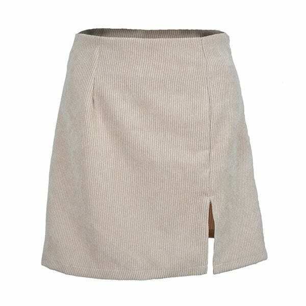 Y2K Fashion Basic Things Cord Skirt - Trendy 2000s Style Essential