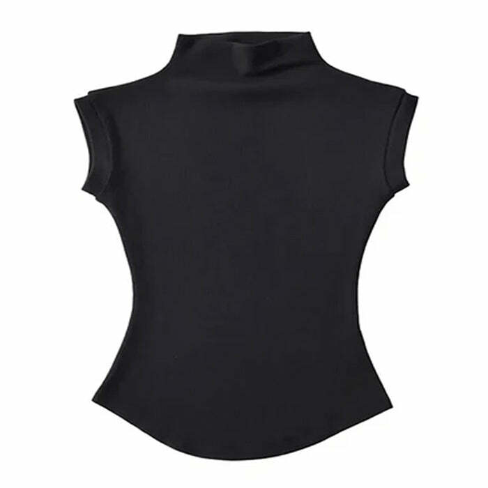 Y2K Fashion Basic Turtleneck Top - Trendy 2000s Style Essential